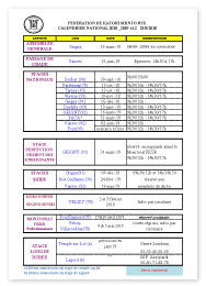 Calendrier National FKSR 2018-2019