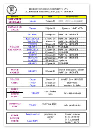 Calendrier National FKSR 2019-2020