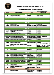 Calendrier National FKSR 2023-2024